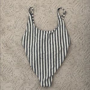 B&W striped billabong one piece swim suit
